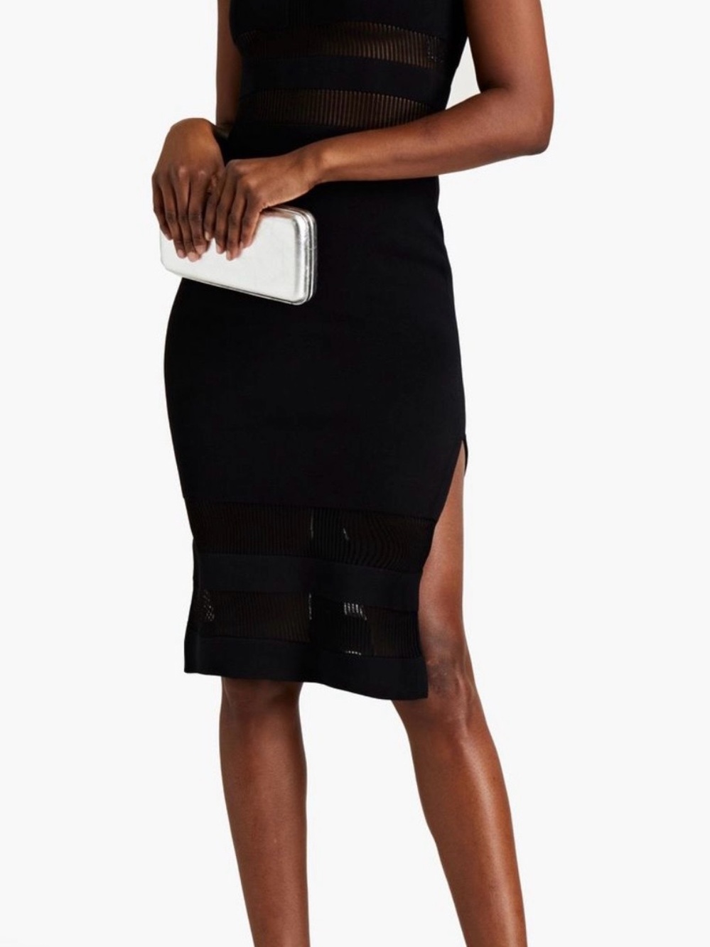 Herve Leger Sleeveless Black Knit Midi Dress NWOT
